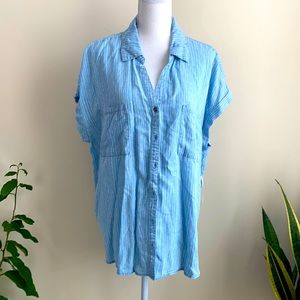 Style & Co button down shirt short sleeve Sz XL